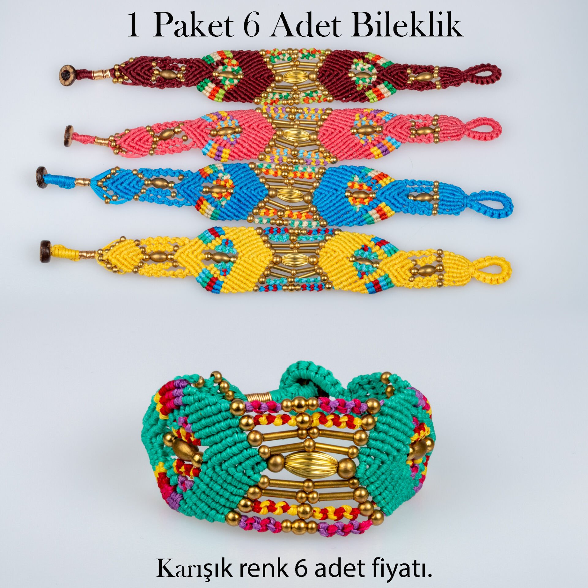Makrome Bileklik 1 Paket 6 Adet