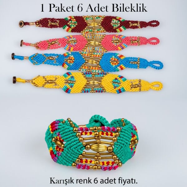 Makrome Bileklik 1 Paket 6 Adet