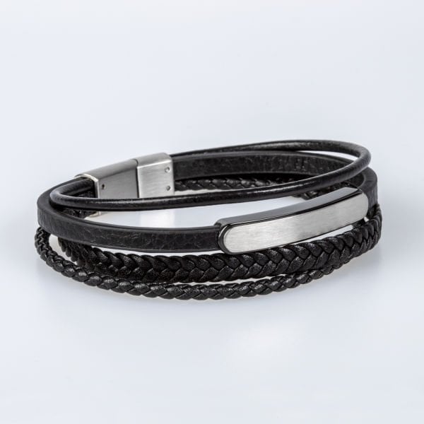 Erkek Deri Çelik Bileklik