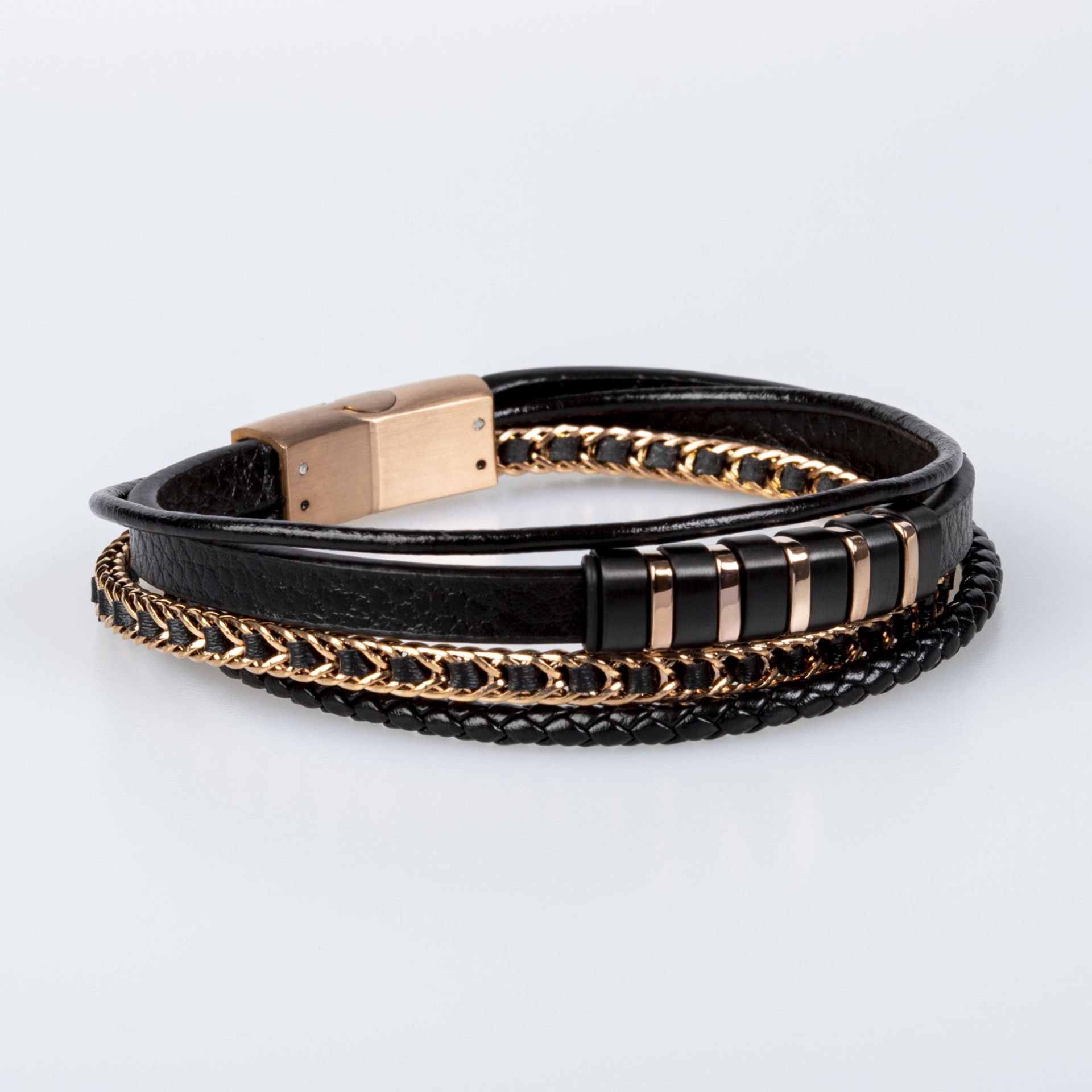 Erkek Deri Çelik Bileklik