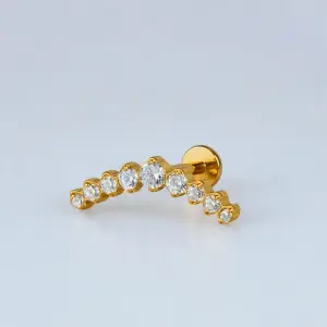 Piercing Titanyum Tragus Kıkırdak Sarı 8mm