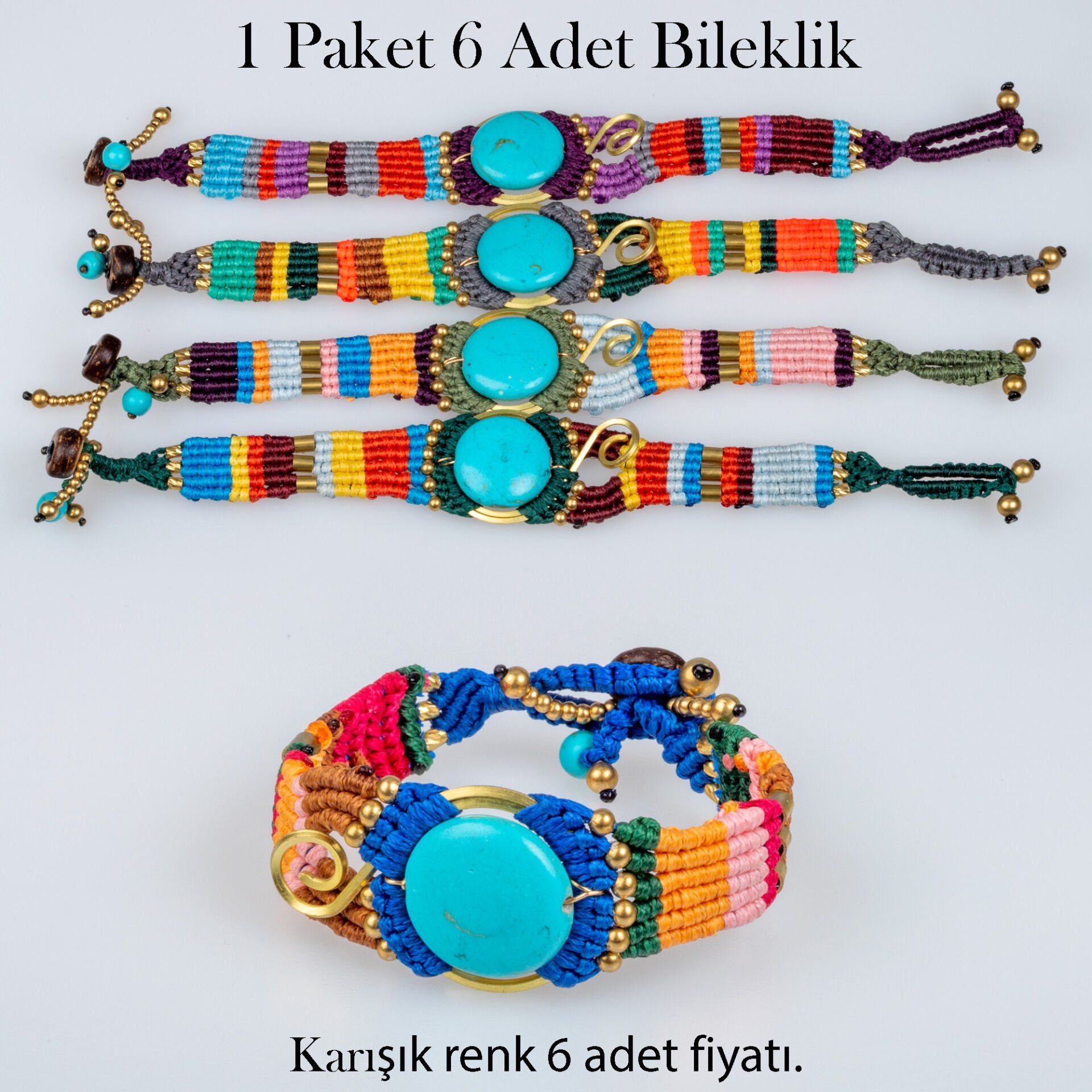 Makrome Bileklik 1 Paket 6 Adet