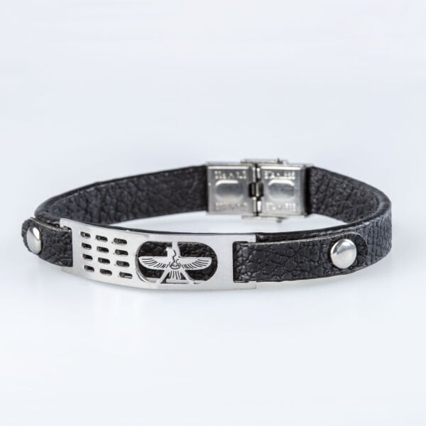 Men's Faux Leather Steel Bracelet