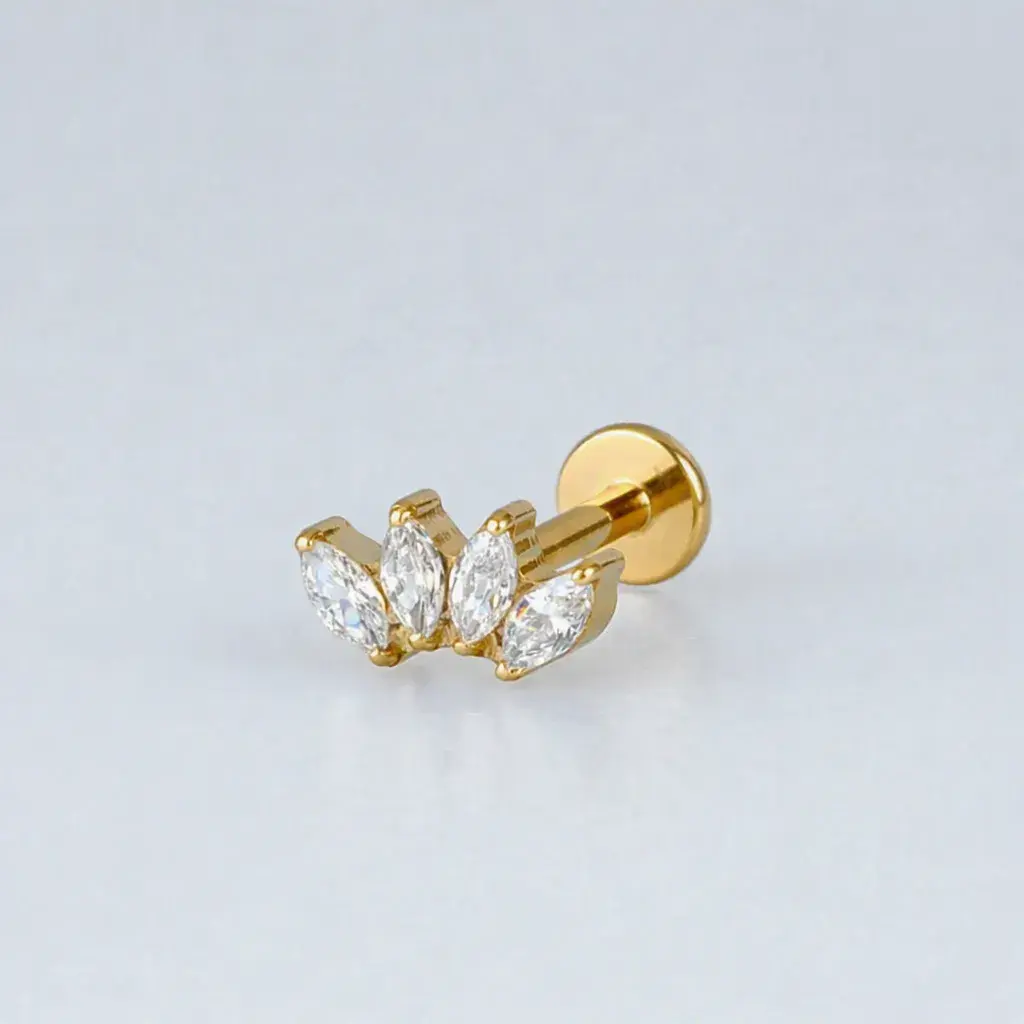 Piercing Titanyum Tragus Sarı 8mm