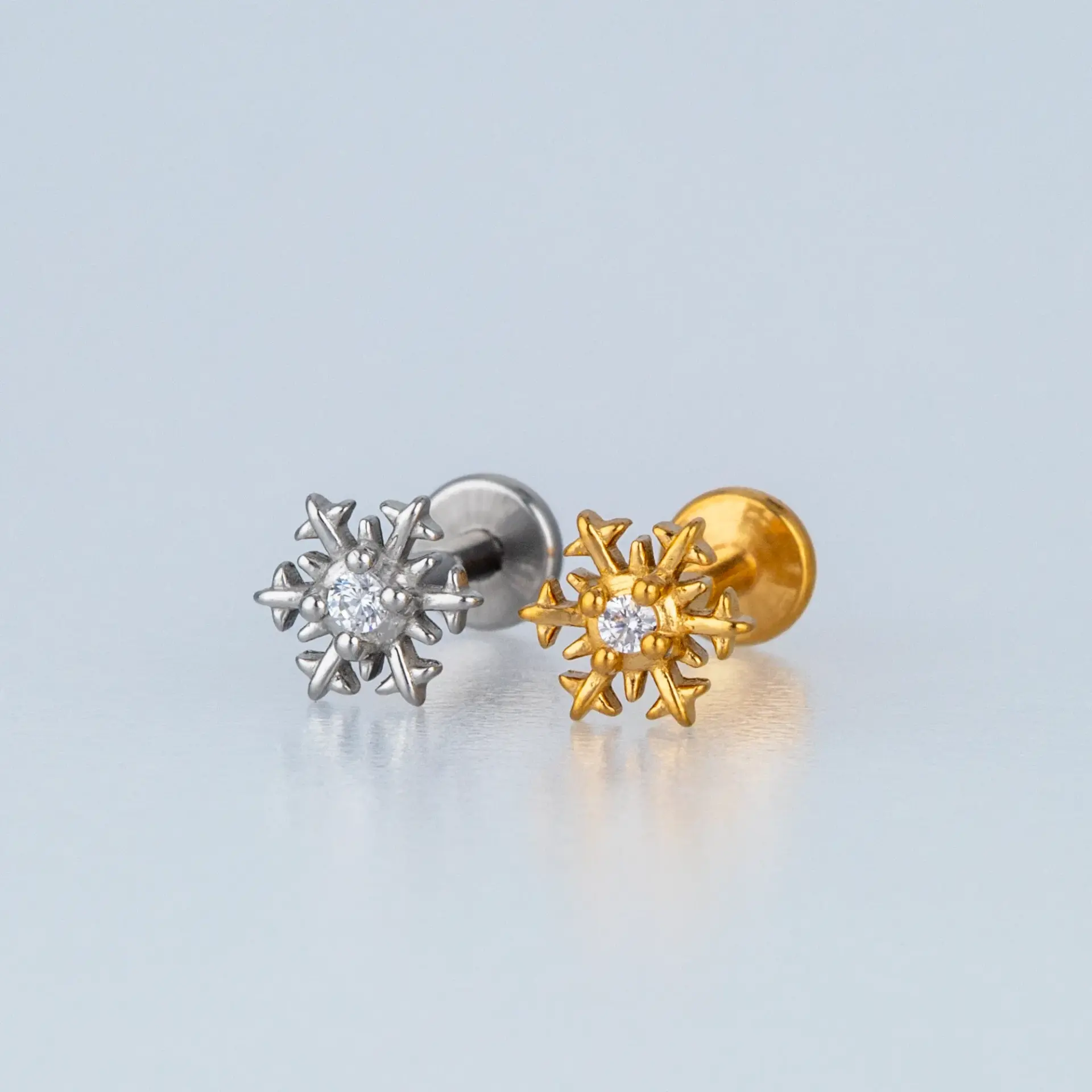 Toptan Piercing Çelik Tragus Kar Tanesi