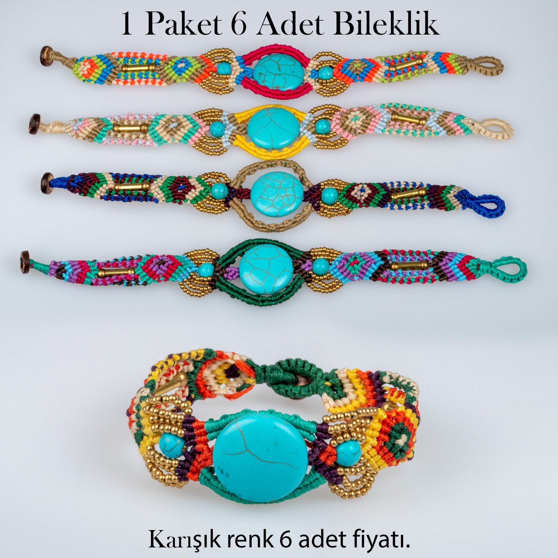 Makrome Bileklik 1 Paket 6 Adet
