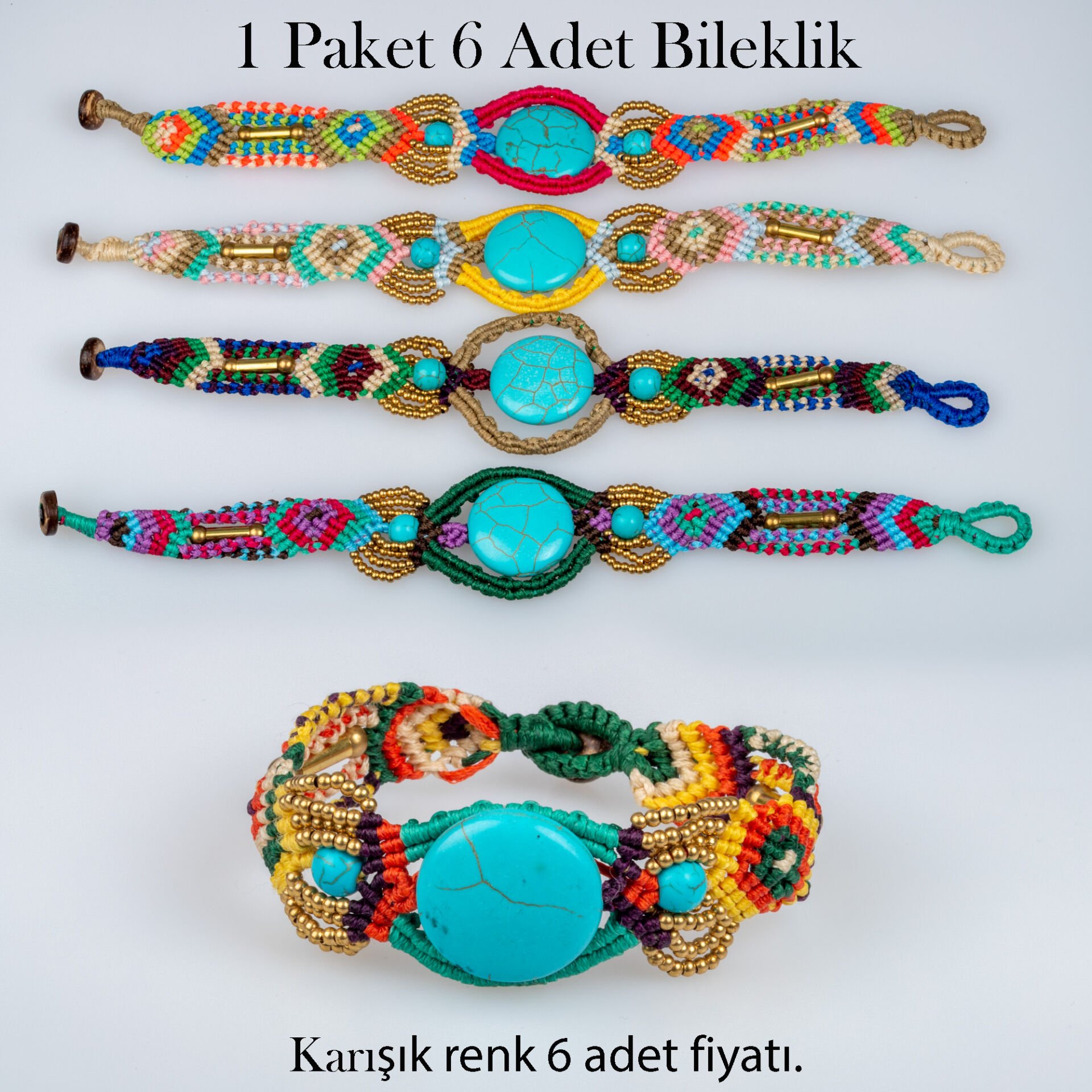 Makrome Bileklik 1 Paket 6 Adet