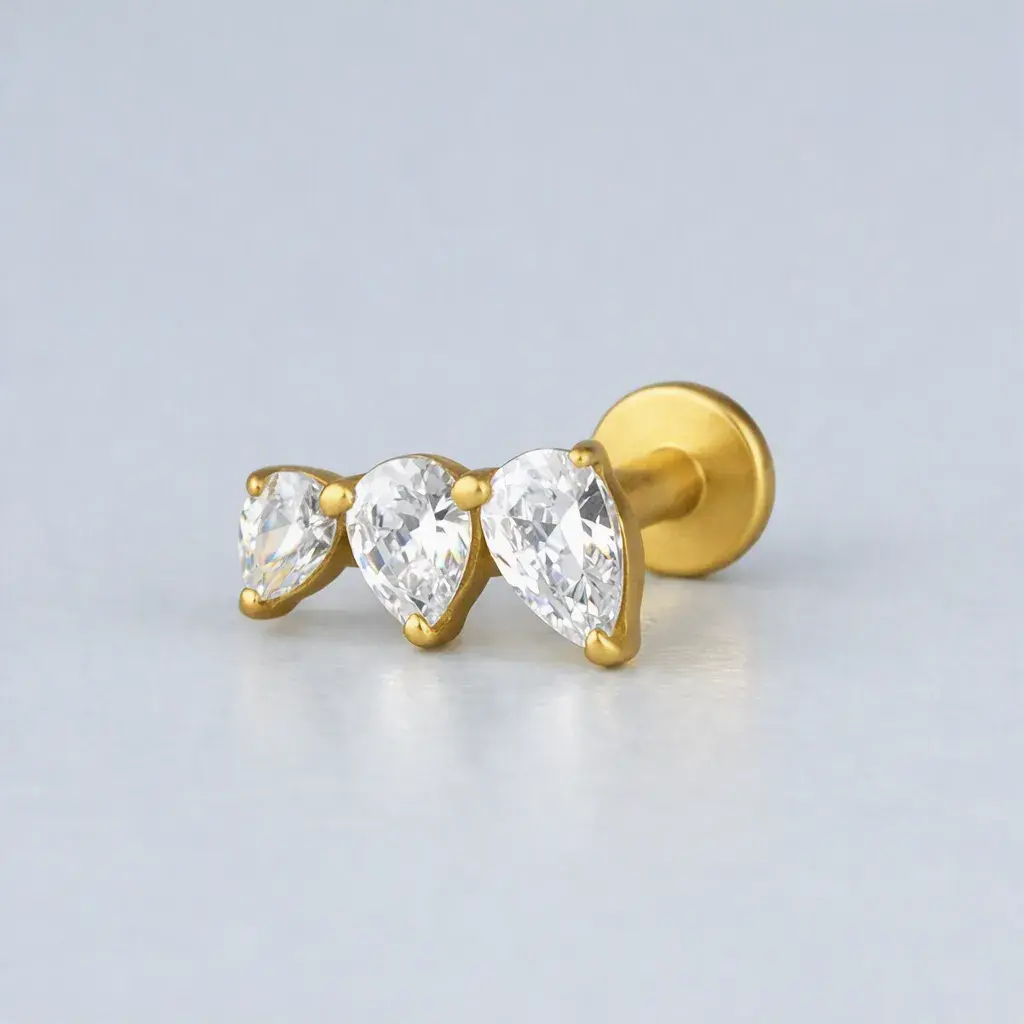 Piercing Titanyum Tragus Sarı 8mm