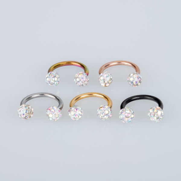 Piercing Septum Mumlu Sambala 3.5mm Taş Beyaz 6mm