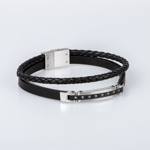 Erkek Deri Çelik Bileklik