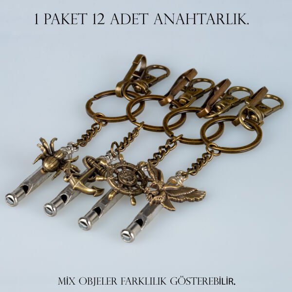 Keychain Whistle Package 12 Pieces