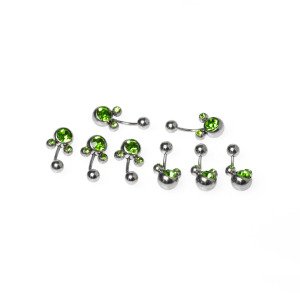 Toptan 316L Çelik Piercing Göbek Taşlı Renk 6