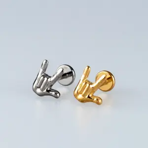 Toptan Piercing Titanyum Metal İşareti Tragus Helix Labret Vos Etnik Takı Beyaz 8mm