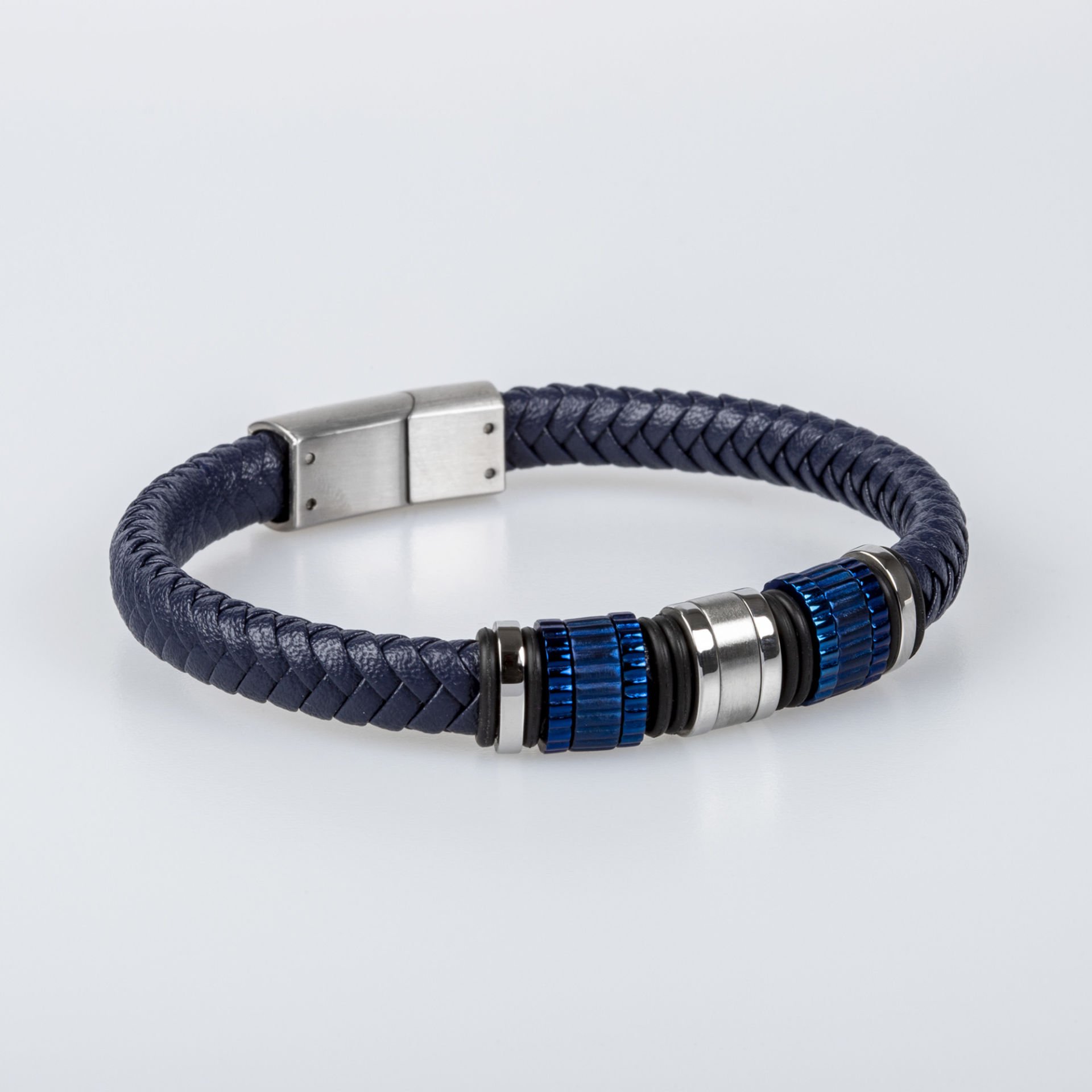 Erkek Deri Çelik Bileklik