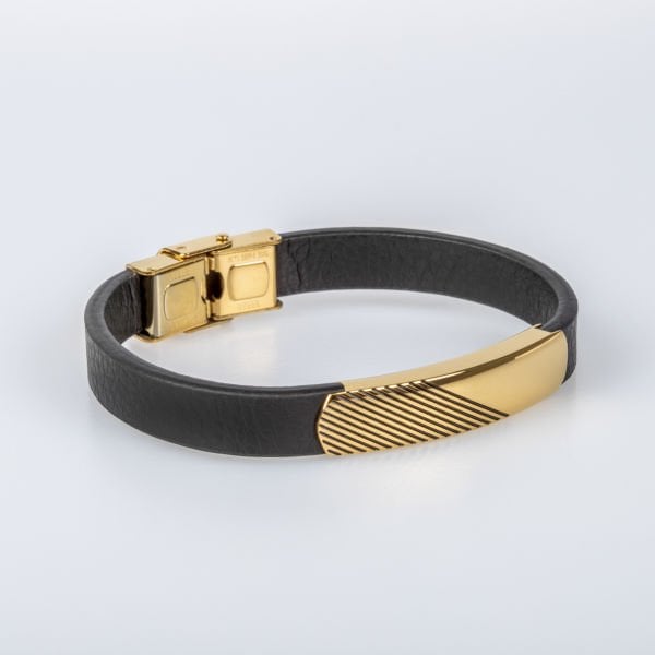 Men's Leather Steel Bracelet