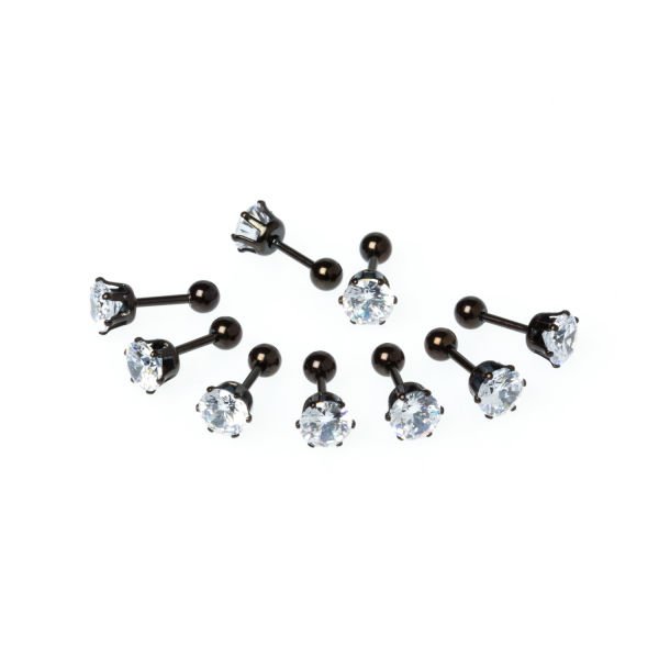 Toptan 316L Çelik Piercing Tragus 6mm Taş