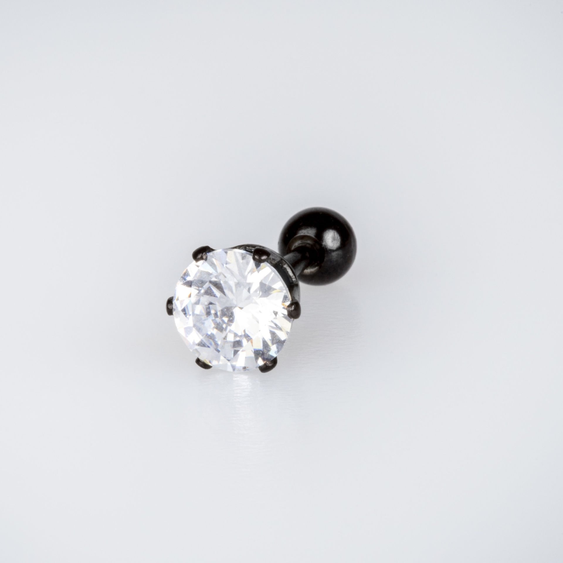 Toptan 316L Çelik Piercing Tragus 6mm Taş