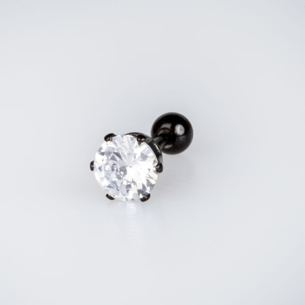 Toptan 316L Çelik Piercing Tragus 6mm Taş