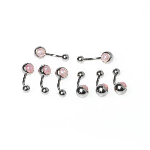 Toptan 316L Çelik Piercing Göbek Taşlı Renk 3