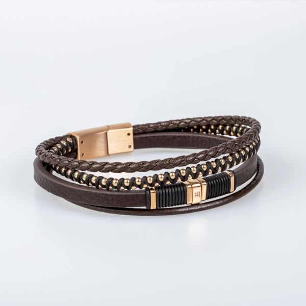 Men's Leather Steel Bracelet