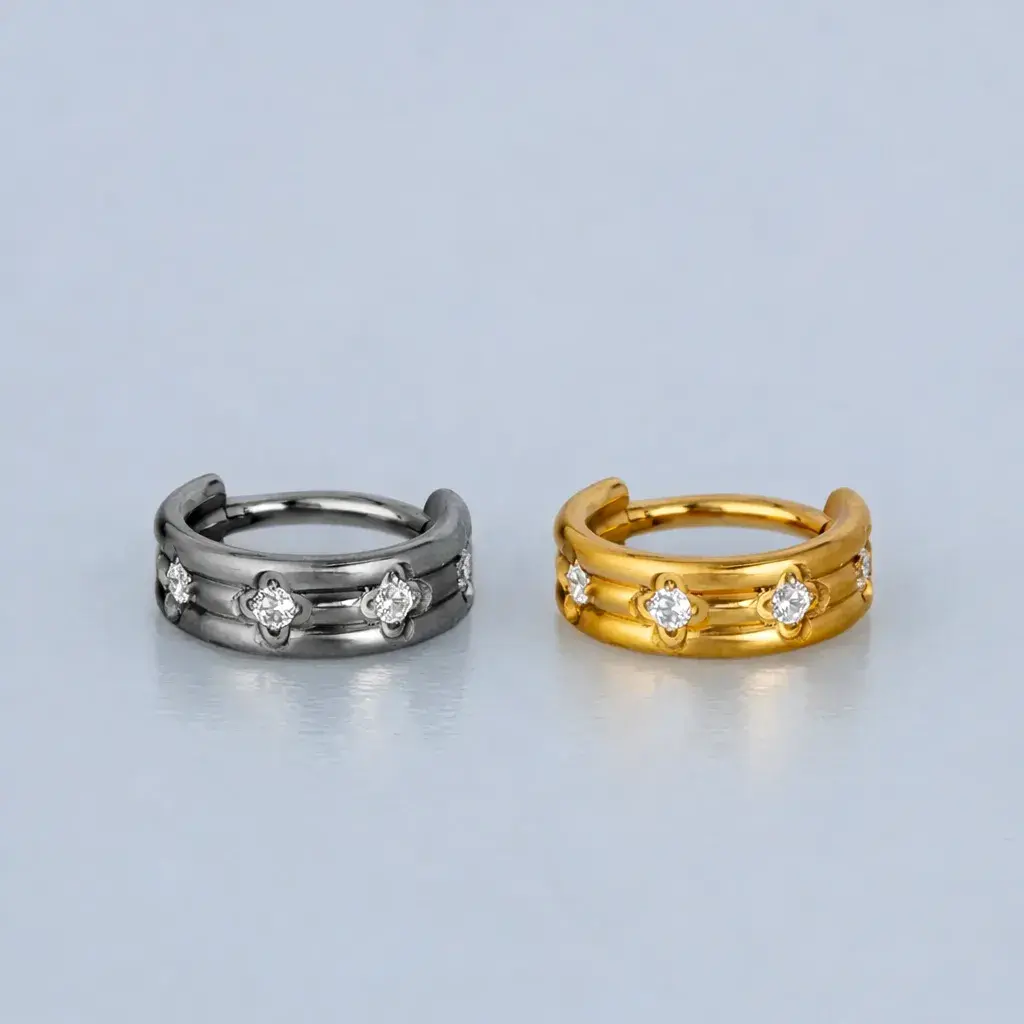 Piercing Titanyum Segment Halka Sarı 10mm