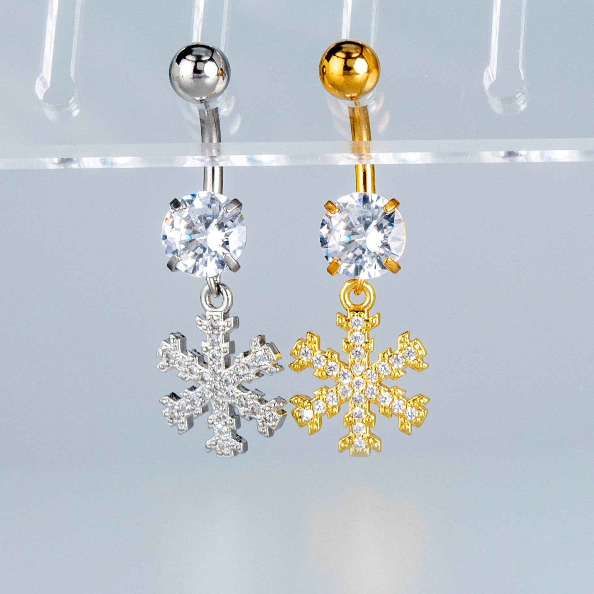 Piercing Göbek Fashion Kar Tanesi