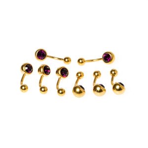 Toptan 316L Çelik Piercing Göbek Taşlı Renk 2