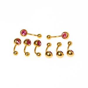 Toptan 316L Çelik Piercing Göbek Taşlı Renk 3