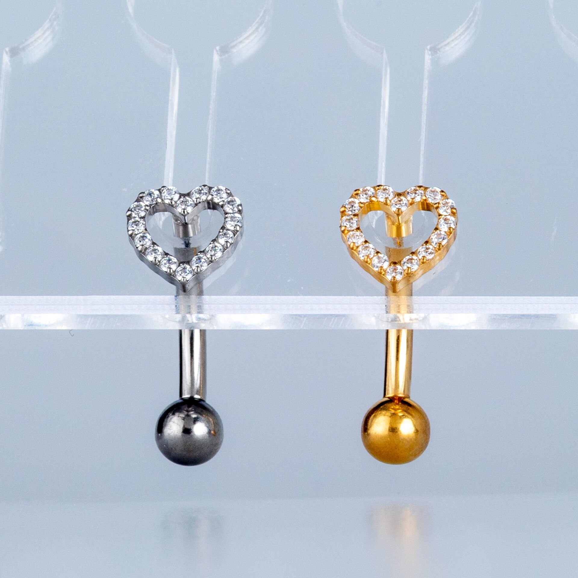 Piercing Titanyum Ters Göbek Fashion Fiyonk Kalp