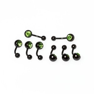 Toptan 316L Çelik Piercing Göbek Taşlı Renk 2