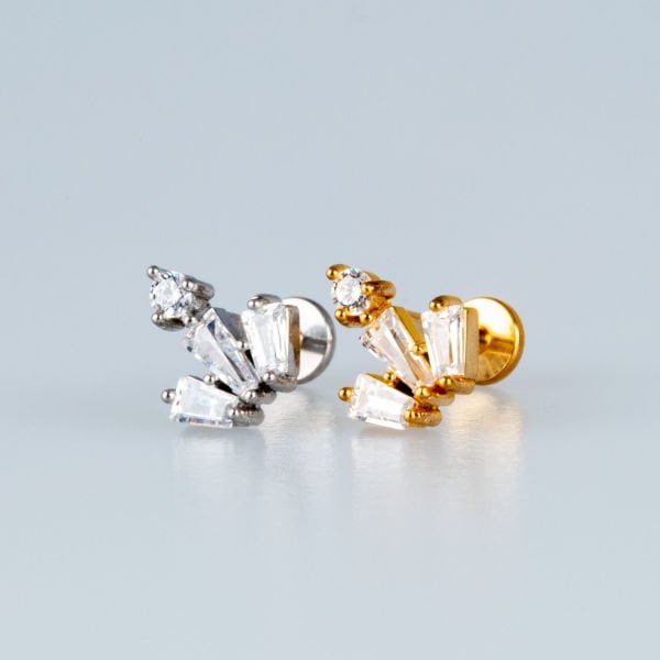 Piercing Çelik Tragus Sutun Taş