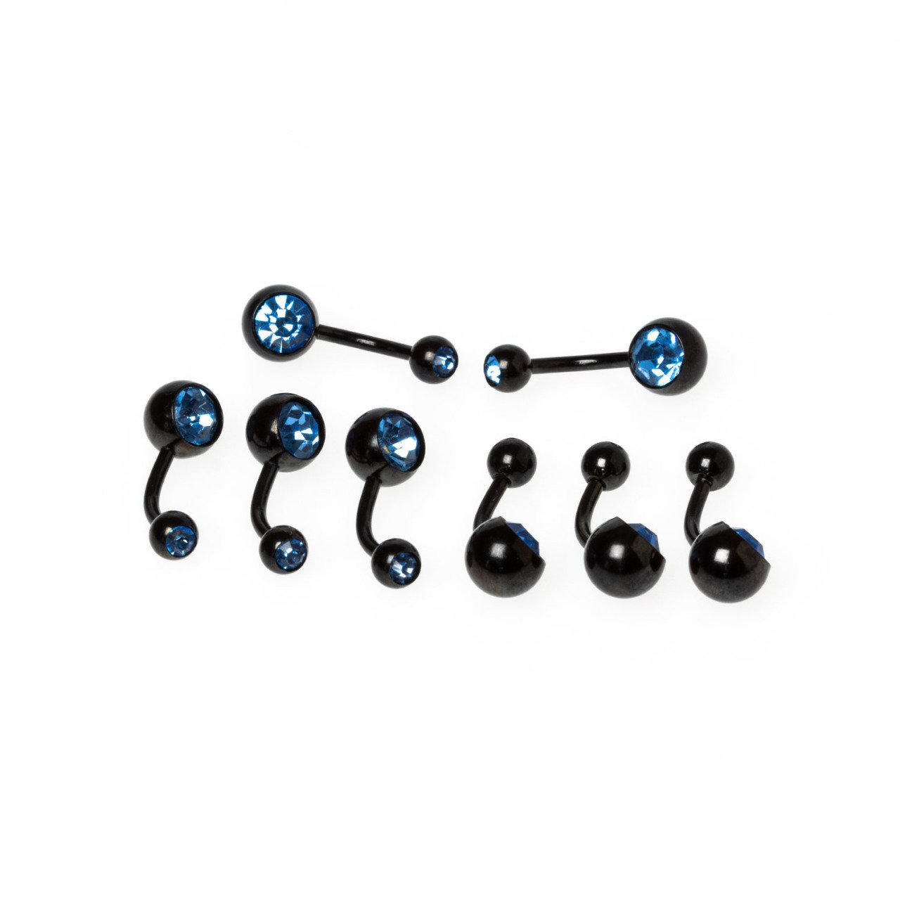 Toptan 316L Çelik Piercing Göbek Taşlı Renk 2