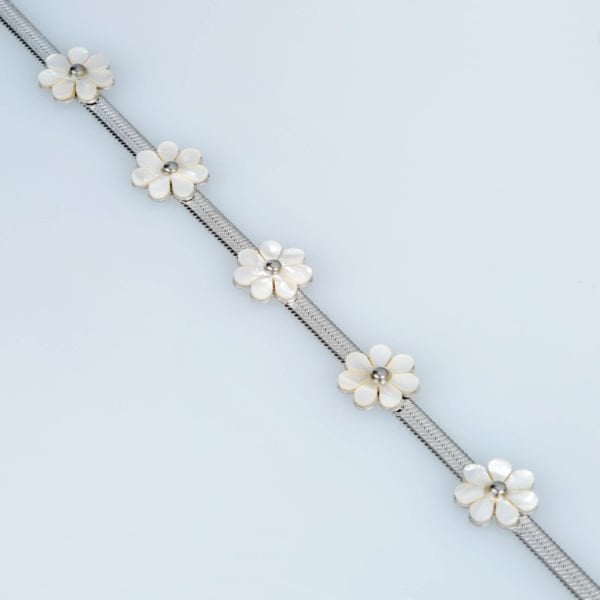 Steel Chain Italian Bracelet Flower
