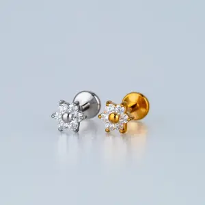 Toptan Piercing Çelik Tragus Çiçek