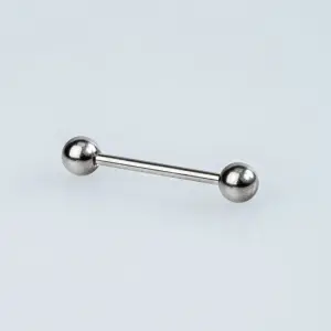 Piercing Titanyum Göğüs 1.2mm Bar İlk Delim Beyaz 12mm