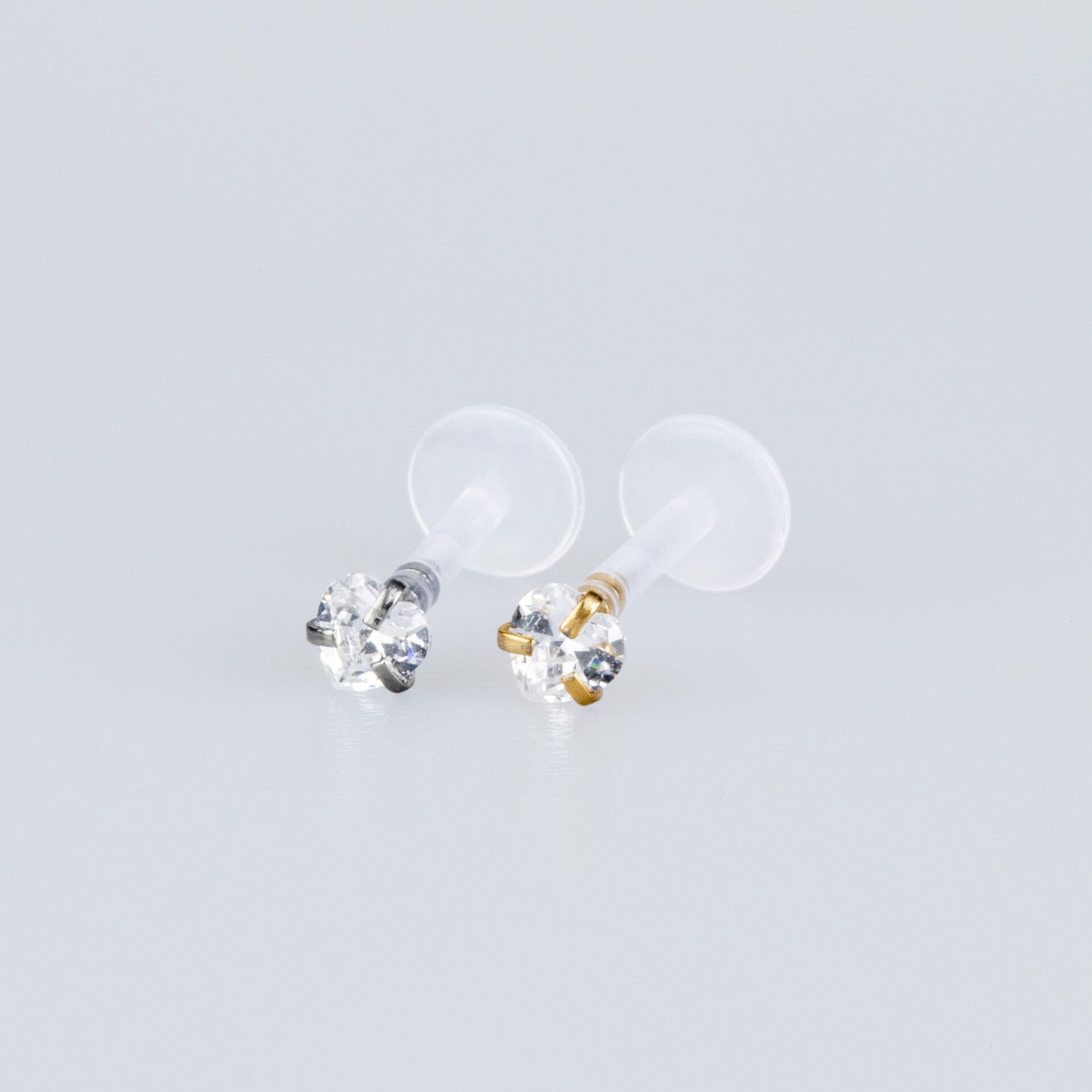 Piercing Labret Bioplast Kalp Taş