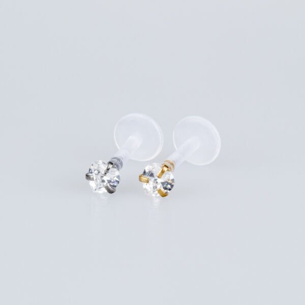 Piercing Labret Bioplast Kalp Taş
