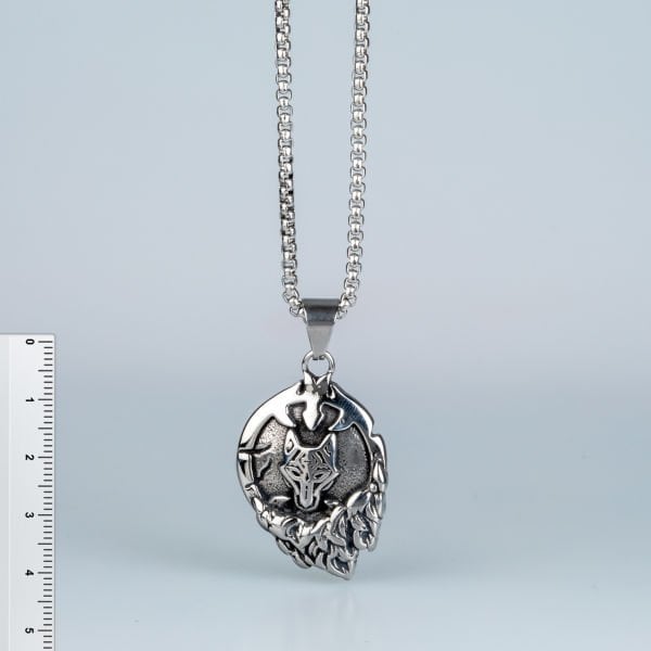 Steel Necklace Wolf