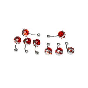 Toptan 316L Çelik Piercing Göbek Taşlı Renk 2