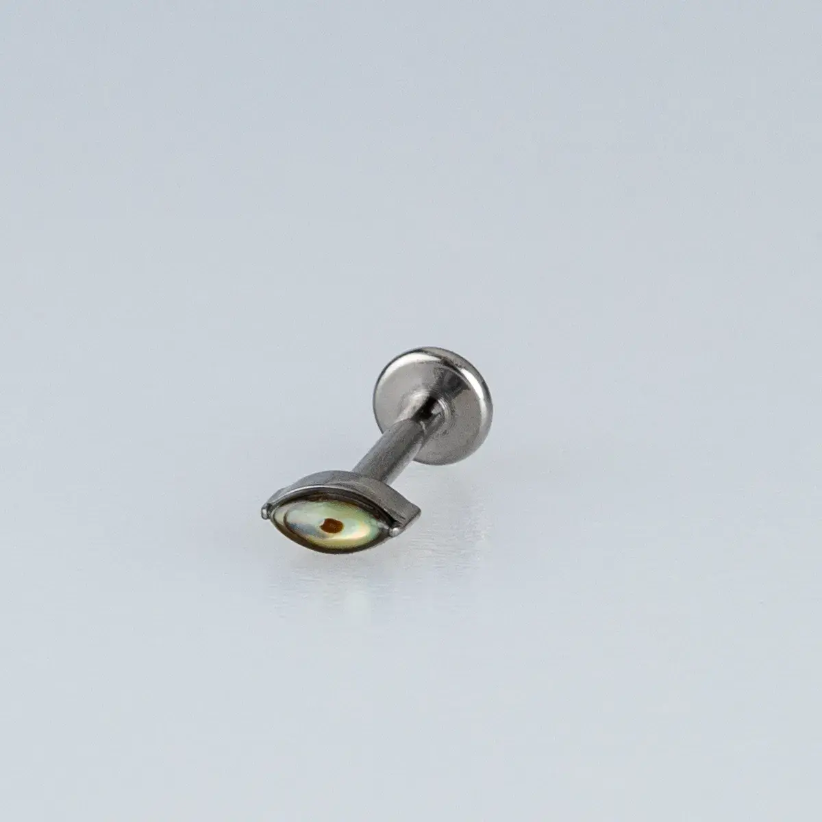 Toptan Piercing Titanyum Doğal Taşlı Mekik Tragus Helix Labret Vos Etnik Takı Sedef