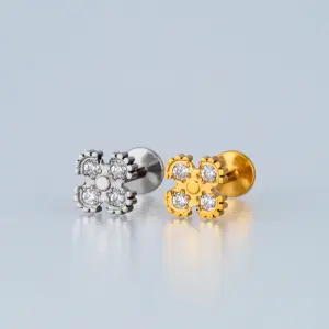 Toptan Piercing Çelik Tragus Çiçek Sarı