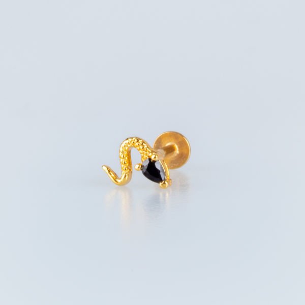 Piercing Tragus Yılan Sarı 6mm