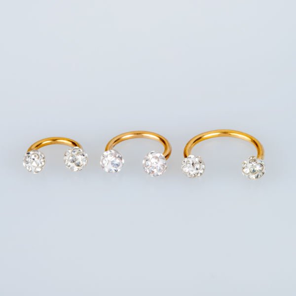 Piercing Septum Mumlu Sambala 3.5mm Taş Beyaz 6mm