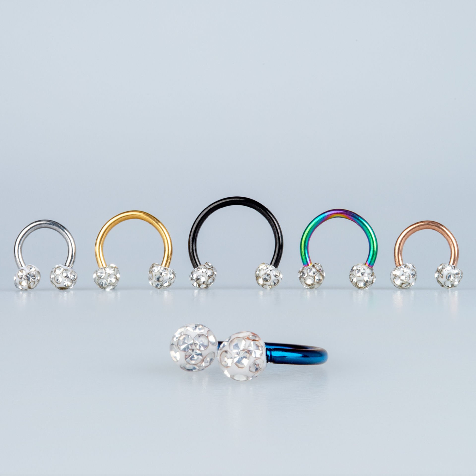 Piercing Septum Mumlu Sambala 3.5mm Taş Beyaz 6mm