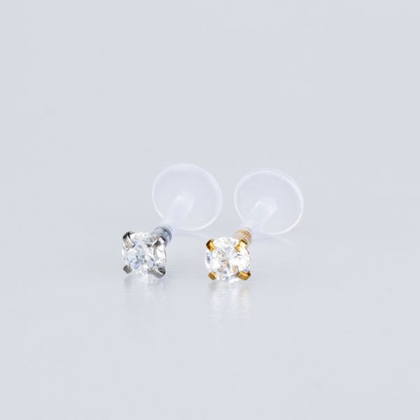 Piercing Labret Bioplast Round Stone