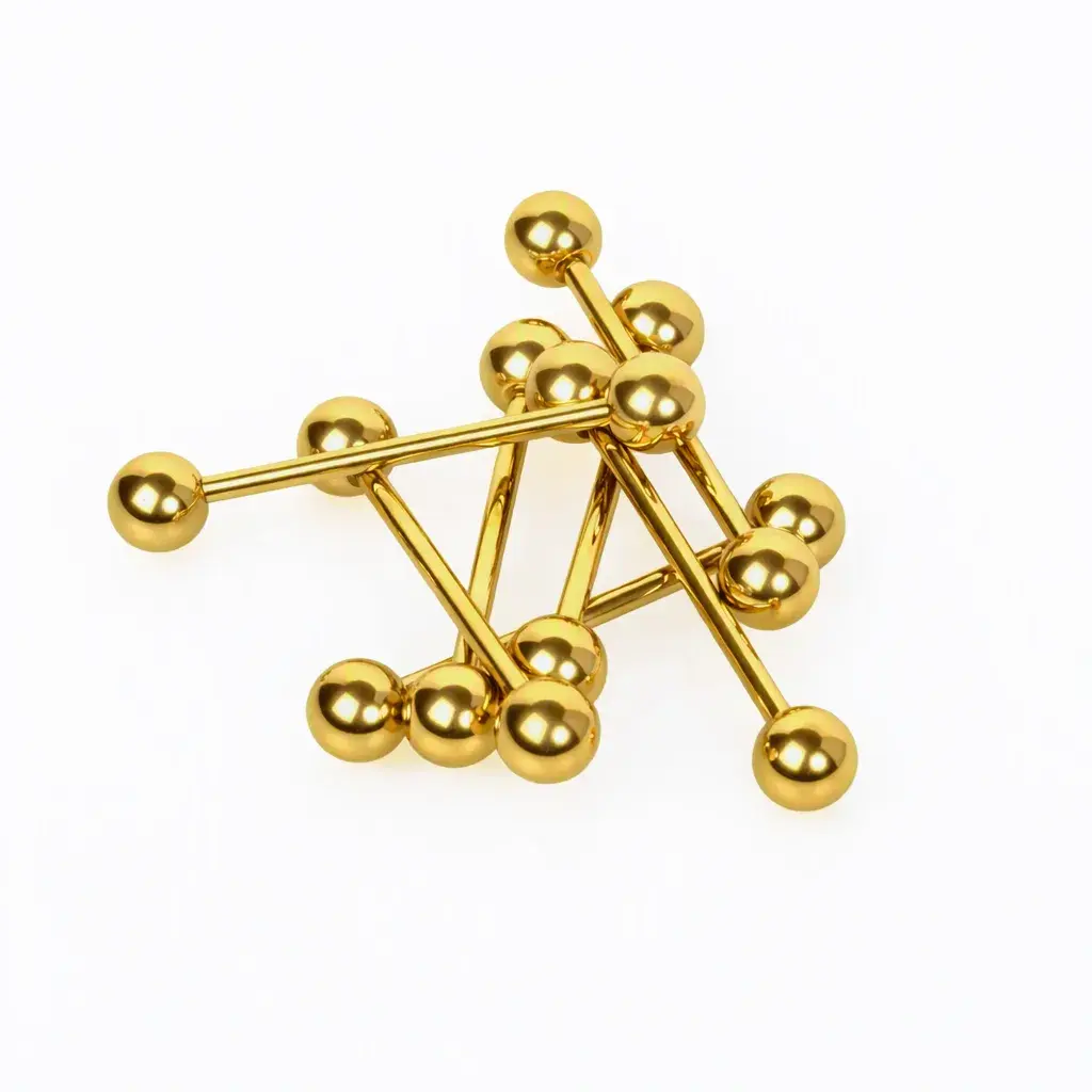 Toptan Titanyum G23 Dil Piercing 1.6mm Sarı 20mm
