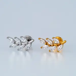 Toptan Piercing Çelik Tragus Yaprak
