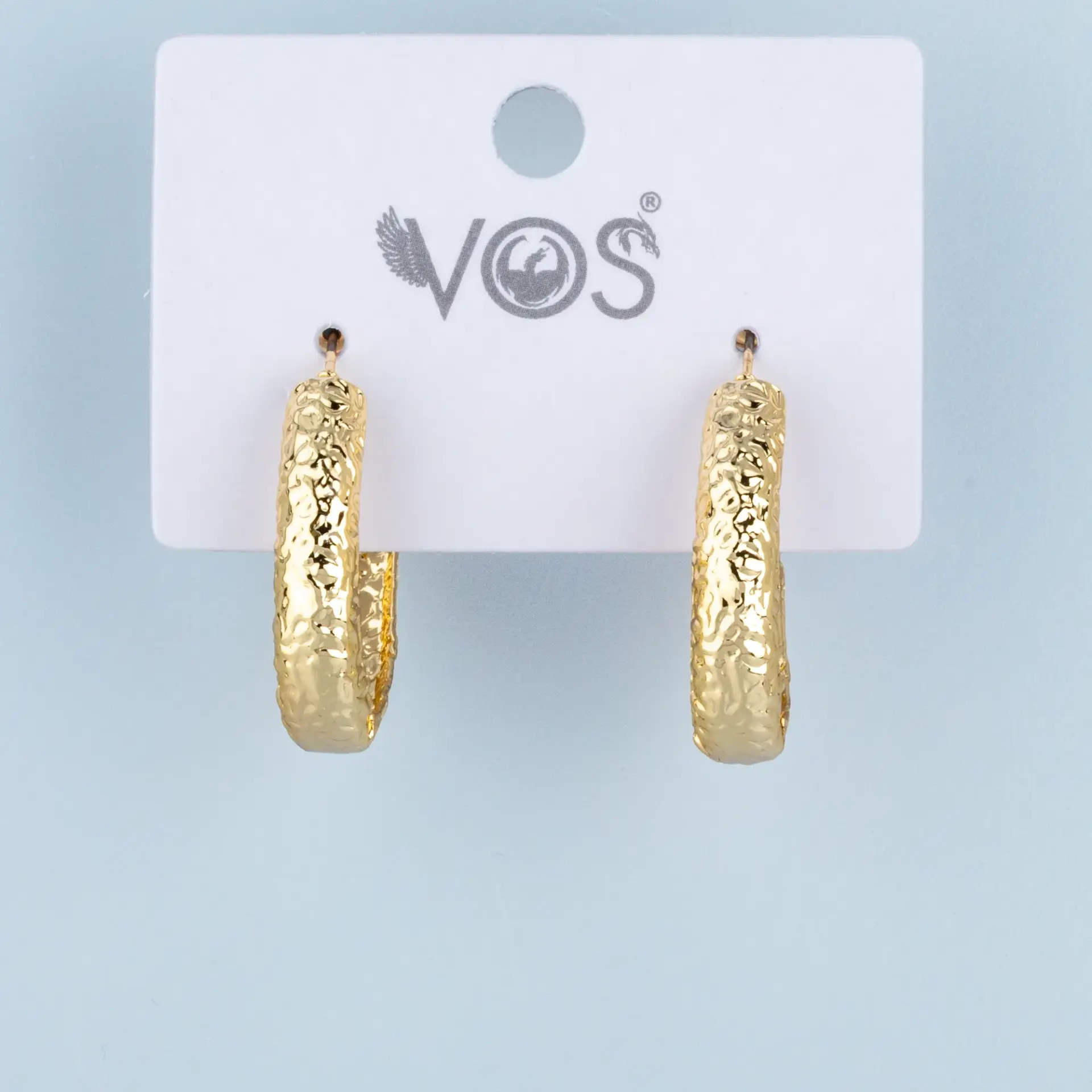 Vos Jewelry 14K Pimli Halka Küpe