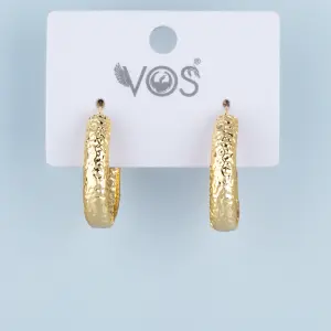 Vos Jewelry 14K Pimli Halka Küpe
