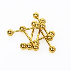 Toptan Titanyum G23 Dil Piercing 1.6mm Sarı 22mm